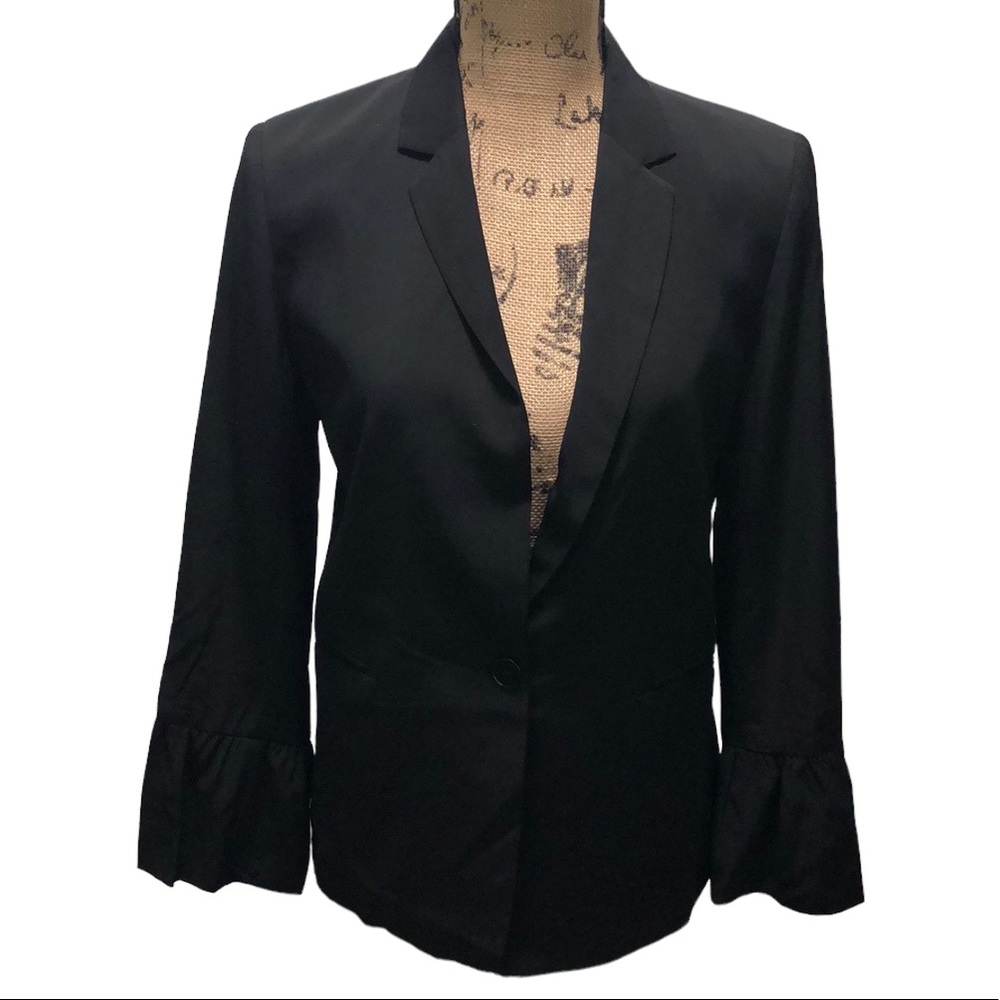 {Sandro} Black Bell Sleeve Blazer